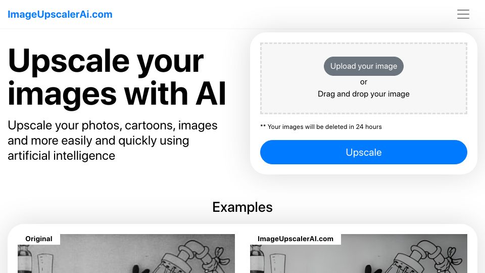 Screenshot of imageupscalerai.com: Show HN: Image Upscaler AI