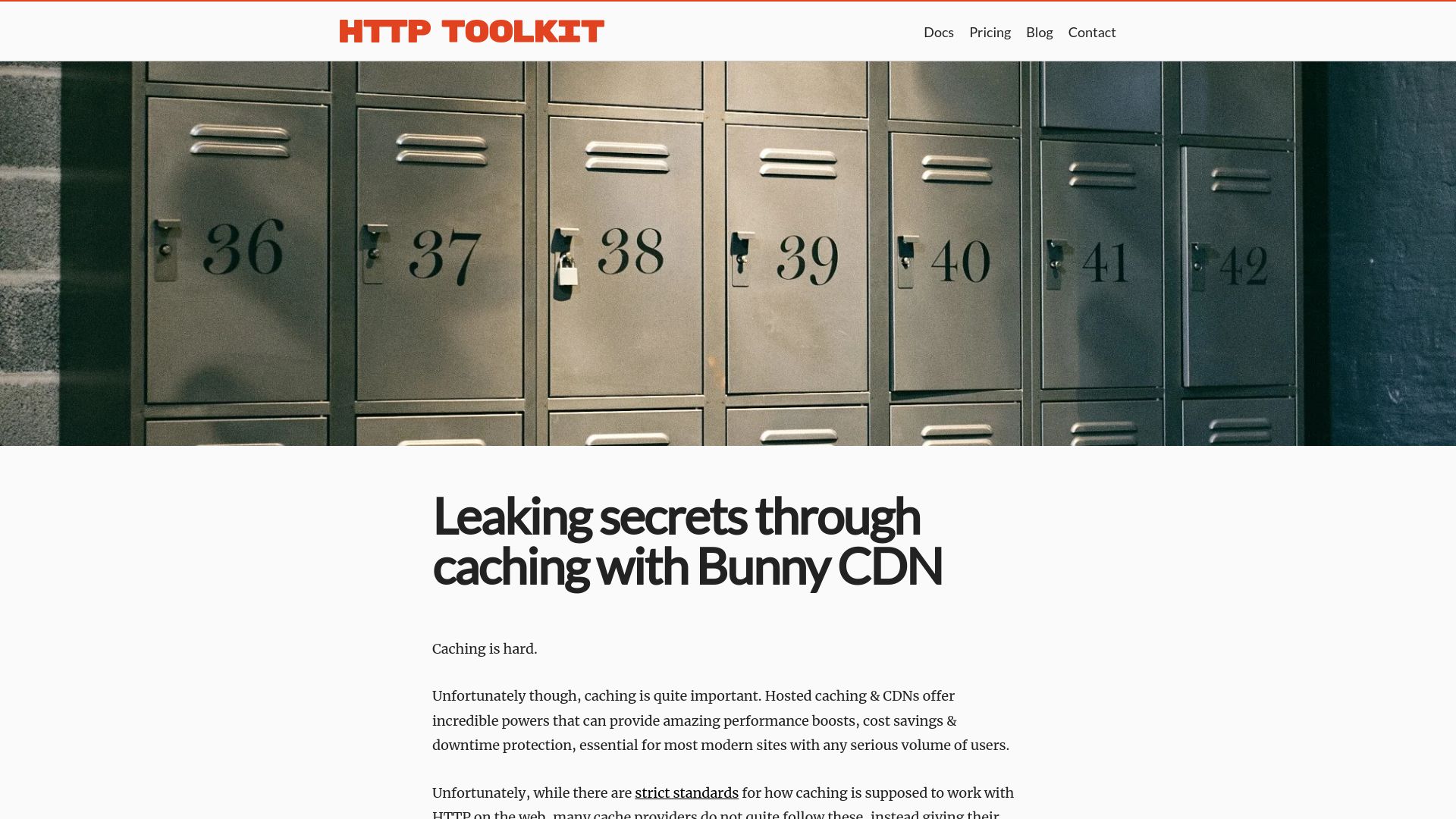Screenshot of httptoolkit.com: Leaking secrets through caching with Bunny CDN