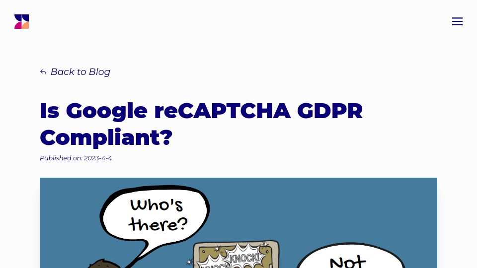 Screenshot of wideangle.co: Is Google reCAPTCHA GDPR Compliant?
