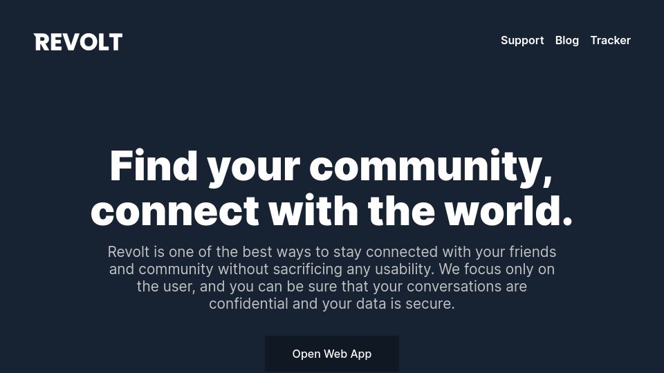 Screenshot of revolt.chat: Revolt: FOSS Discord Alternative