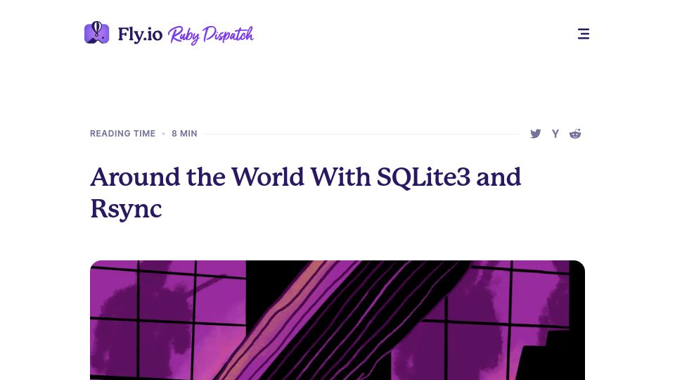 Screenshot of fly.io: Around the World with SQLite3 and Rsync