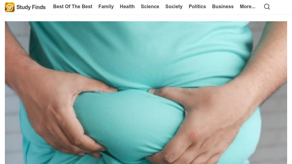 Screenshot of studyfinds.org: Diabetes projected to affect 1.3B people by 2050 as waistlines keep growing