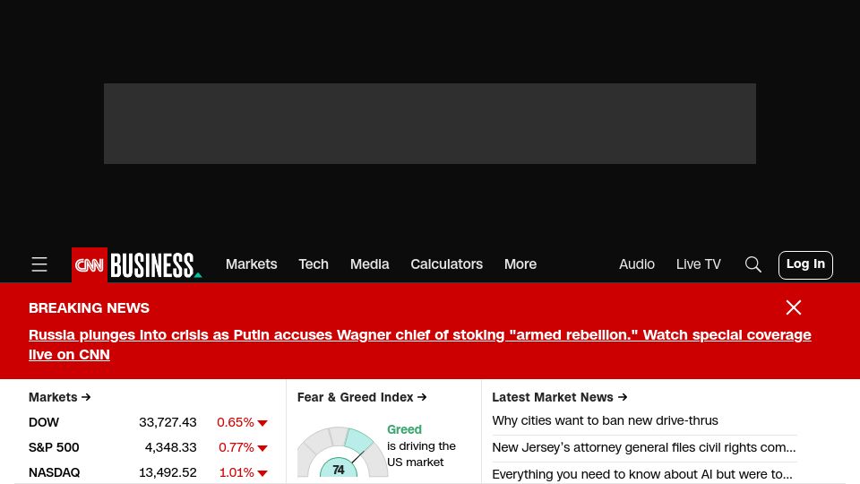 Screenshot of cnn.com: FDIC accidentally reveals details about Silicon Valley Bank’s biggest customers