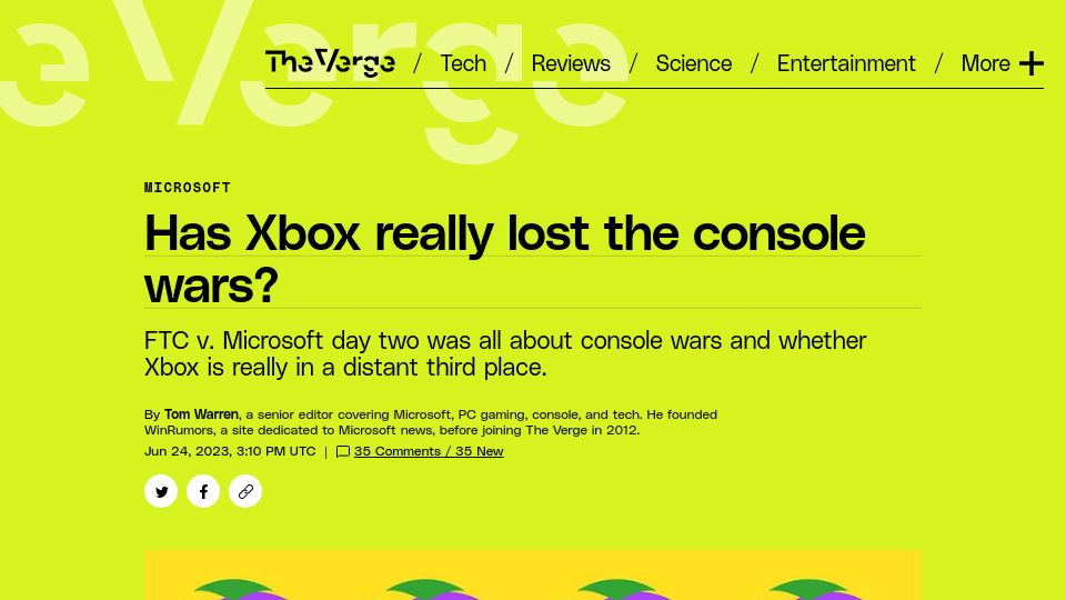 Screenshot of theverge.com: Has Xbox lost the console wars?