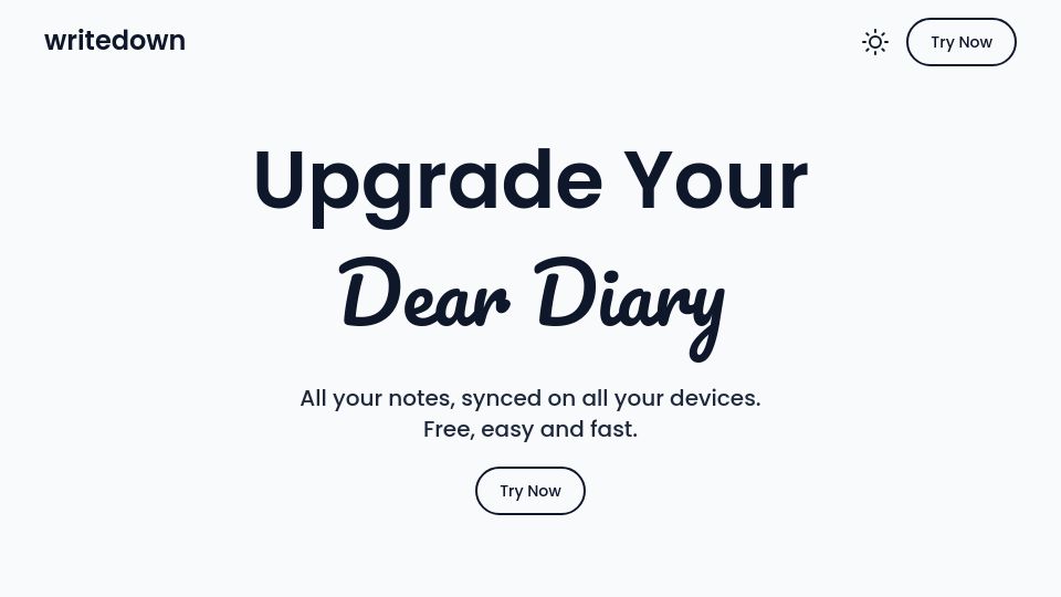 Screenshot of writedown.app: Show HN: Writedown - Open Source Markdown Diary