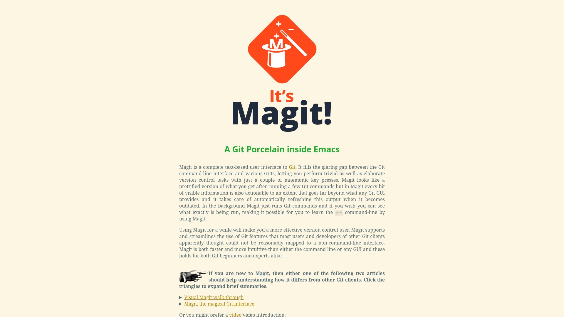 Screenshot of magit.vc: Magit