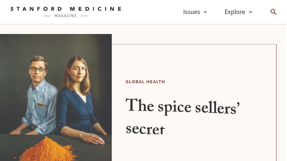 Screenshot of stanmed.stanford.edu: Turmeric’s unexpected link to lead poisoning in Bangladesh
