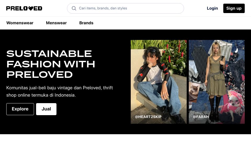 Screenshot of preloved.co.id: Show HN: I built a website to buy and sell used clothes in Indonesia