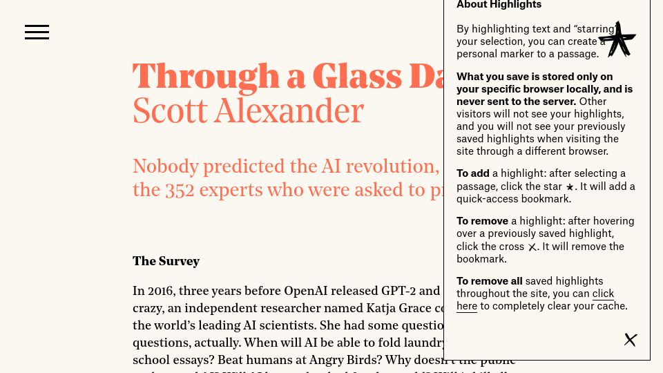 Screenshot of asteriskmag.com: Through a Glass Darkly