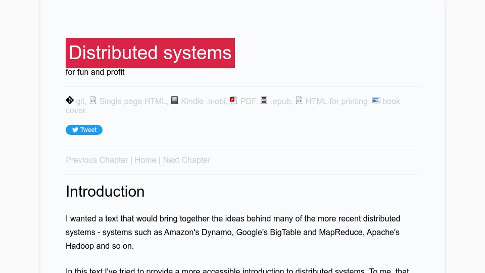 Screenshot of book.mixu.net: Distributed Systems for Fun and Profit