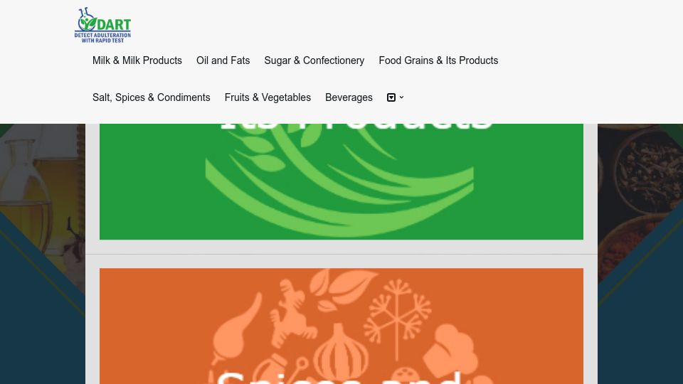 Screenshot of eatrightindia.gov.in: Detect Food Adulteration with Easy Home Tests