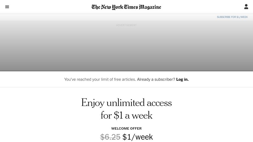 Screenshot of nytimes.com: The best place to drink is the emptiest bar in the city