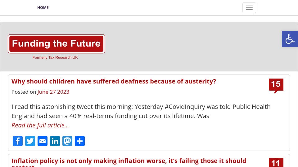 Screenshot of taxresearch.org.uk: Profits are driving inflation. When will politicians and the BoE admit it?
