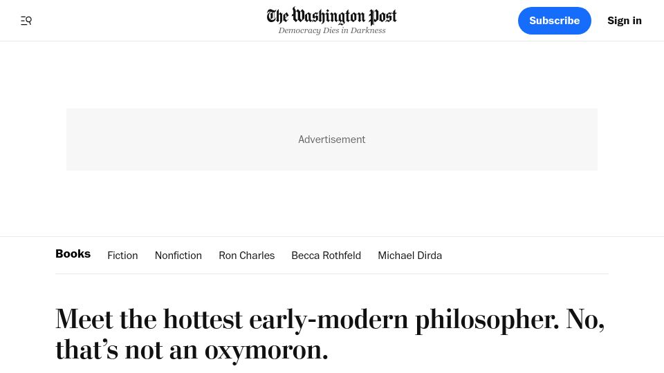 Screenshot of washingtonpost.com: Margaret Cavendish’s brilliant writing was largely neglected in the 1600s