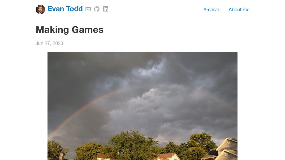 Screenshot of etodd.io: Making Games