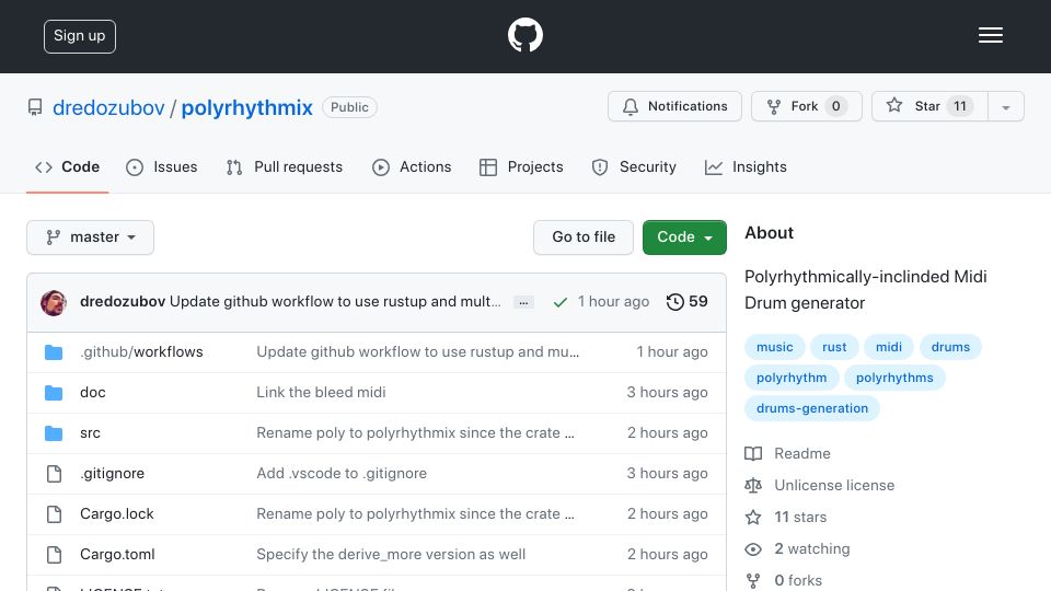 Screenshot of github.com: I made a command-line tool to assist me with writing polyrhythmic drum parts