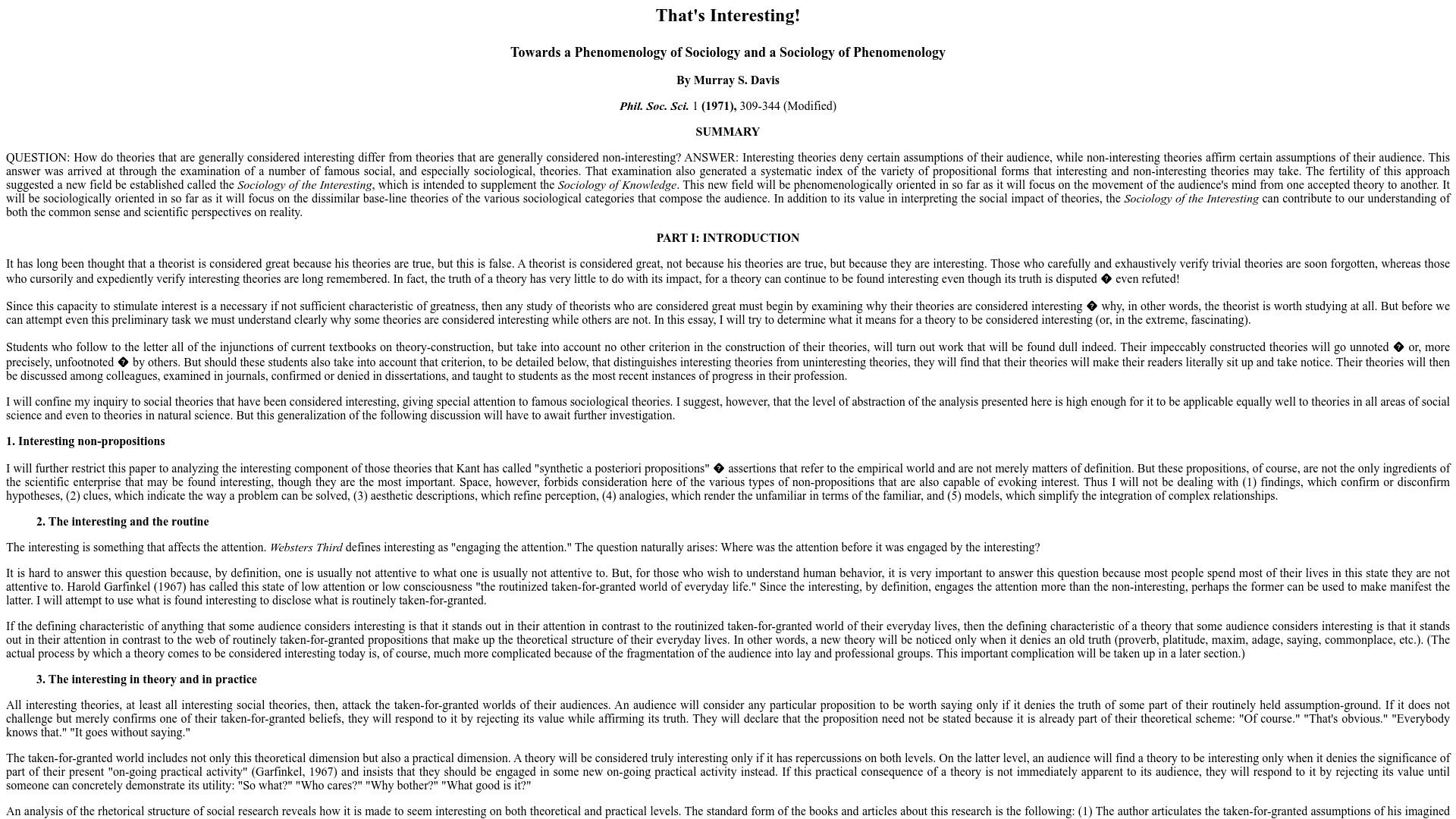Screenshot of pages.stern.nyu.edu: That's Interesting (1971)