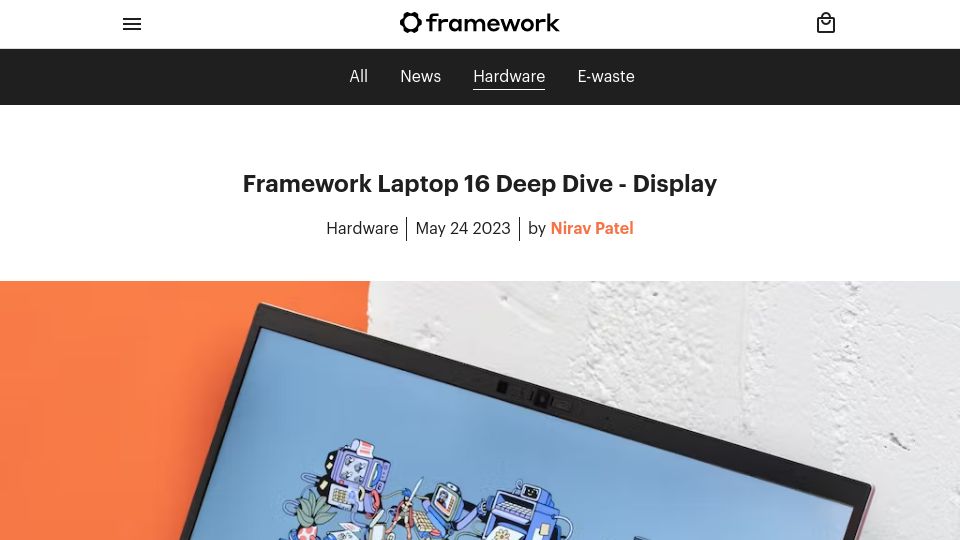Screenshot of frame.work: Framework Laptop 16 Deep Dive: Display