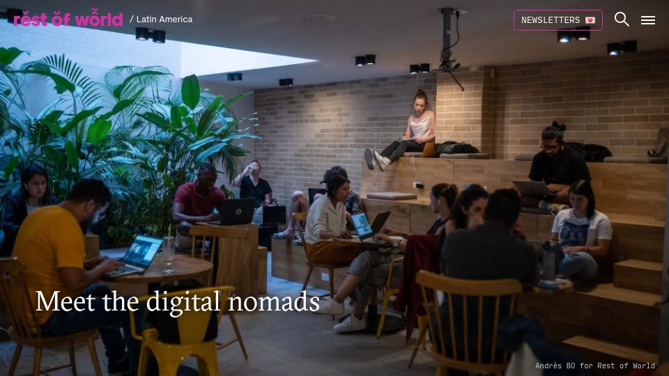 Screenshot of restofworld.org: When digital nomads come to town