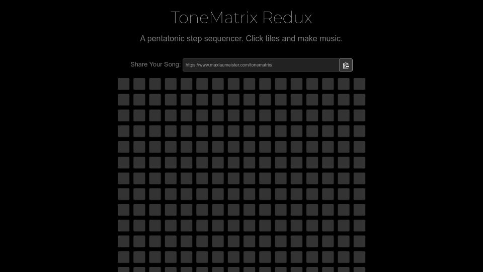 Screenshot of maxlaumeister.com: ToneMatrix