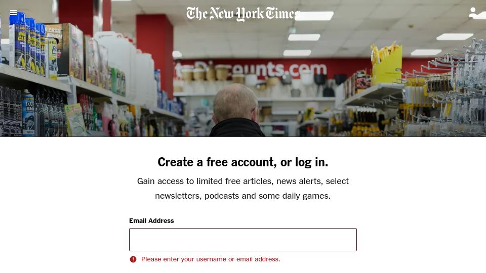 Screenshot of nytimes.com: Barred from Grocery Stores by Facial Recognition