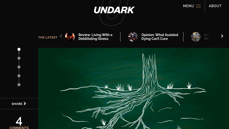 Screenshot of undark.org: Where the Wood-Wide Web Went Wrong