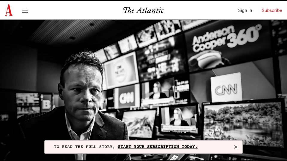 Screenshot of theatlantic.com: The Meltdown at CNN