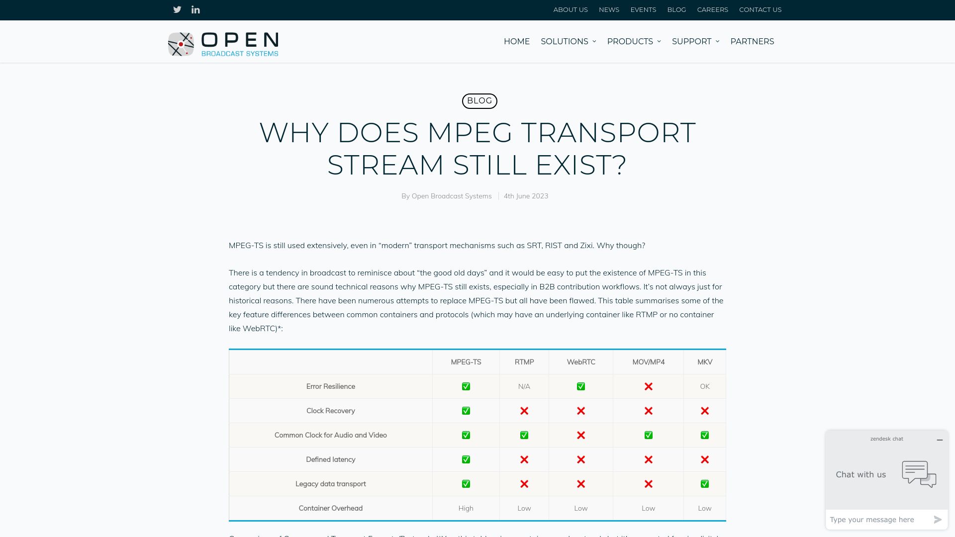 Screenshot of obe.tv: Why does MPEG Transport Stream still exist?