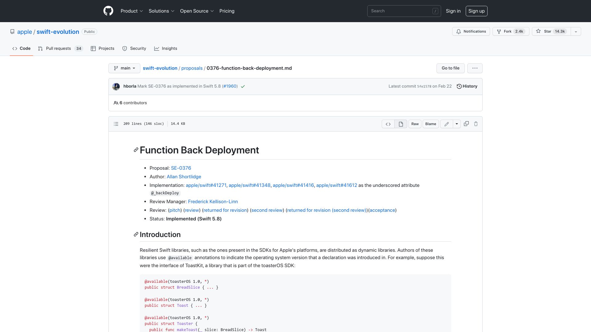 Screenshot of github.com: Function Back Deployment