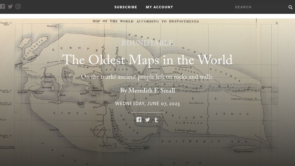 Screenshot of laphamsquarterly.org: The Oldest Maps in the World