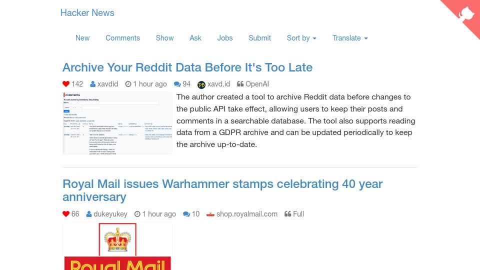 Screenshot of hackernews.betacat.io: Show HN: Hacker News Summary – Let ChatGPT Summarize Hacker News for You