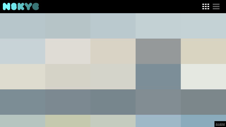 Screenshot of nskyc.com: Average color of the NYC sky every 5 minutes