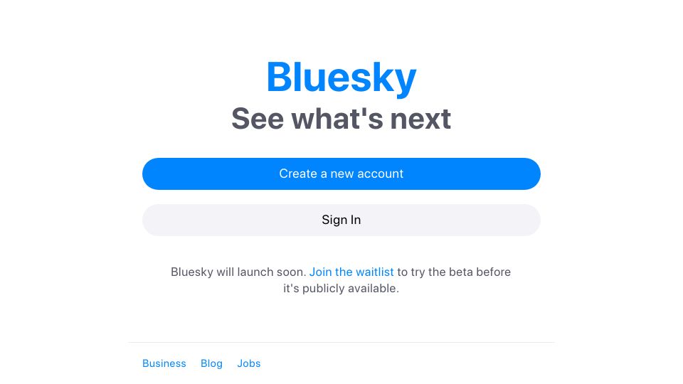 Screenshot of bsky.app: Bluesky facing degraded performance due to record high traffic