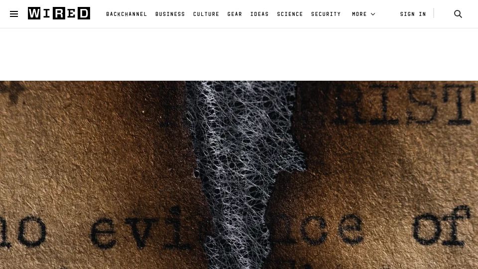 Screenshot of wired.com: Fifty years ago, a fire ripped through the National Personnel Records Center