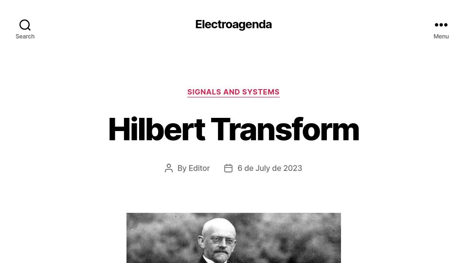 Screenshot of electroagenda.com: Hilbert Transform