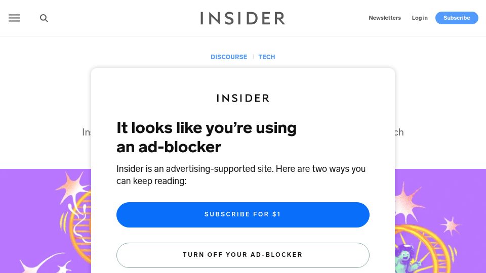 Screenshot of businessinsider.com: Debate over 'fake work' and 'lazy management' in tech industry