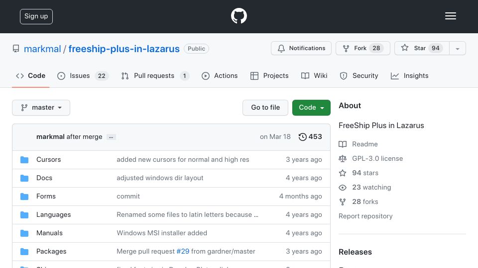 Screenshot of github.com: FreeShip Plus in Lazarus – An open-source software for boat and hull design