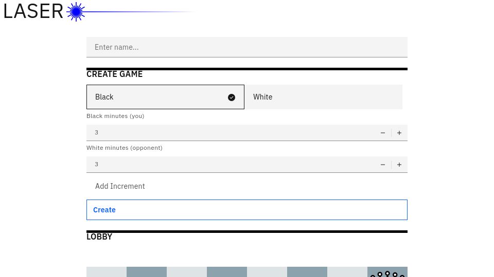 Screenshot of playlaser.xyz: Show HN: Laser, a new game played on a chess board