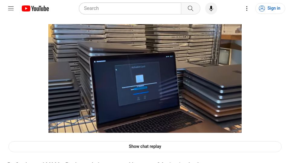 Screenshot of youtube.com: Perfectly good M1 MacBooks are being scrapped because of Activation Lock [video]