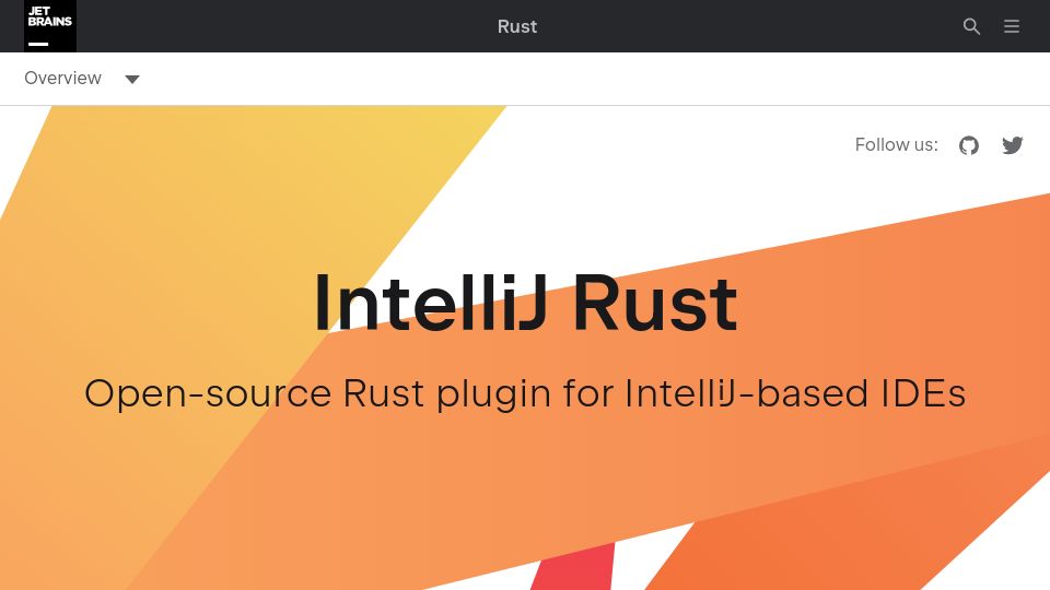 Screenshot of jetbrains.com: IntelliJ Rust