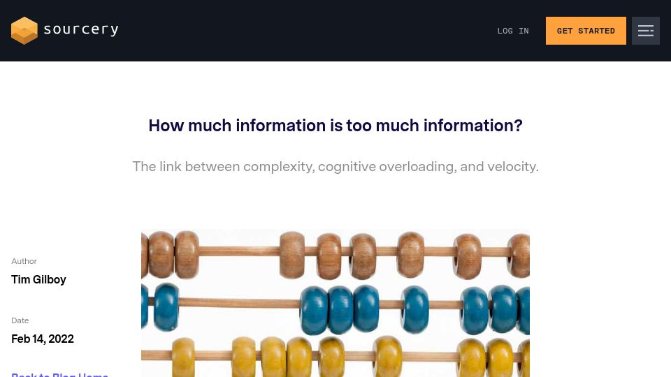 Screenshot of sourcery.ai: How much information is too much information? (2022)