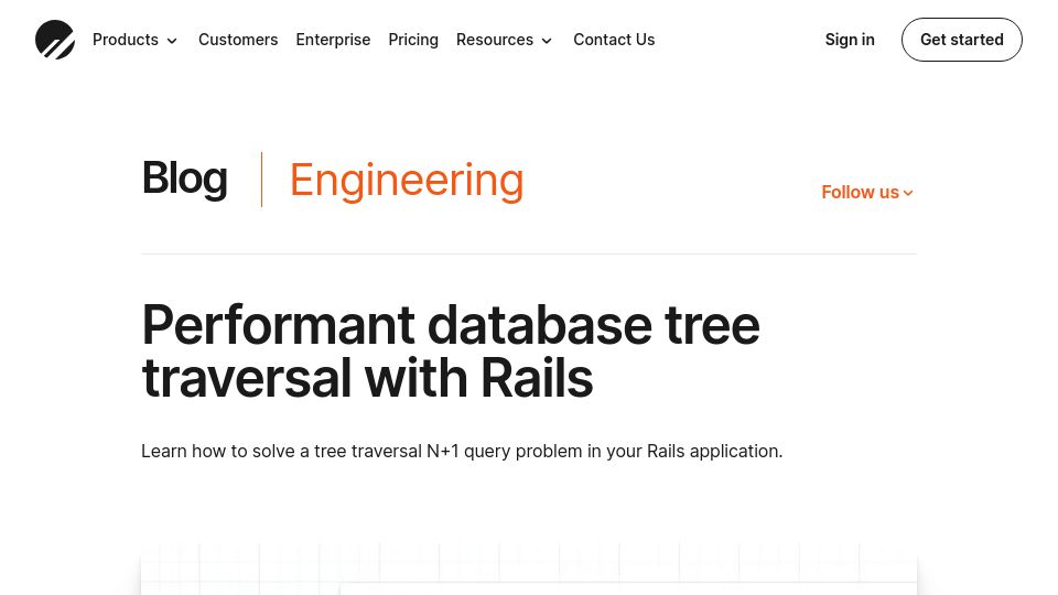 Screenshot of planetscale.com: Performant database tree traversal with Rails