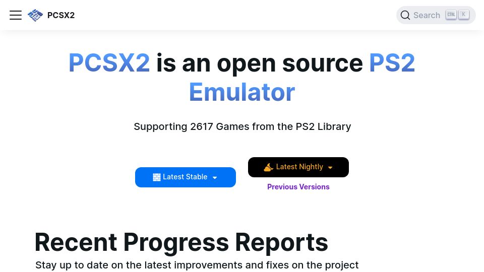 Screenshot of pcsx2.net: PCSX2 is an open source PS2 Emulator