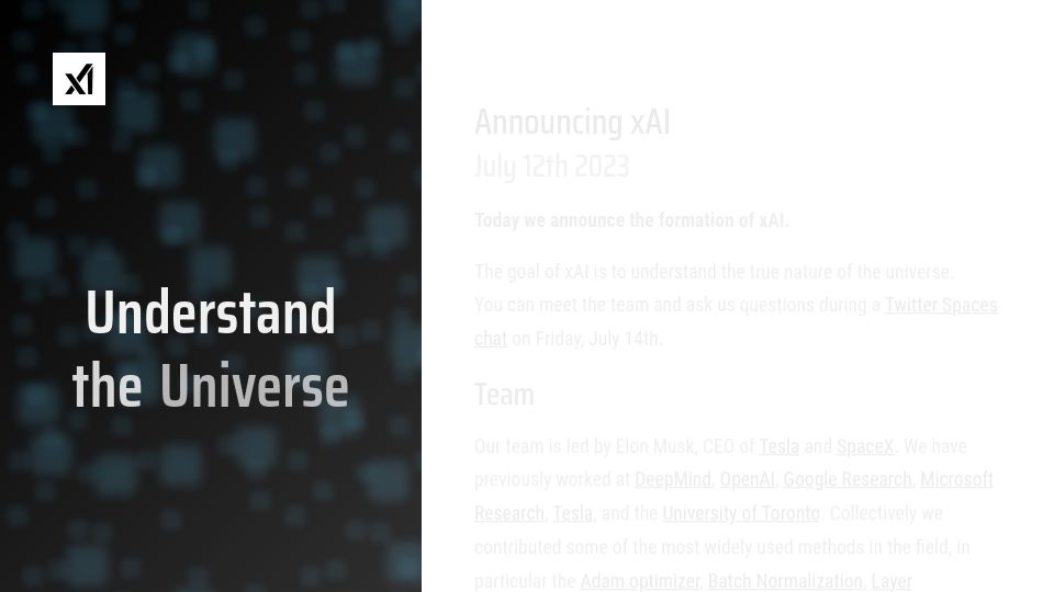 Screenshot of x.ai: XAI