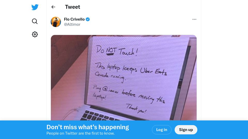 Screenshot of twitter.com: Uber Eats Canada Ran Production in a MacBook Air