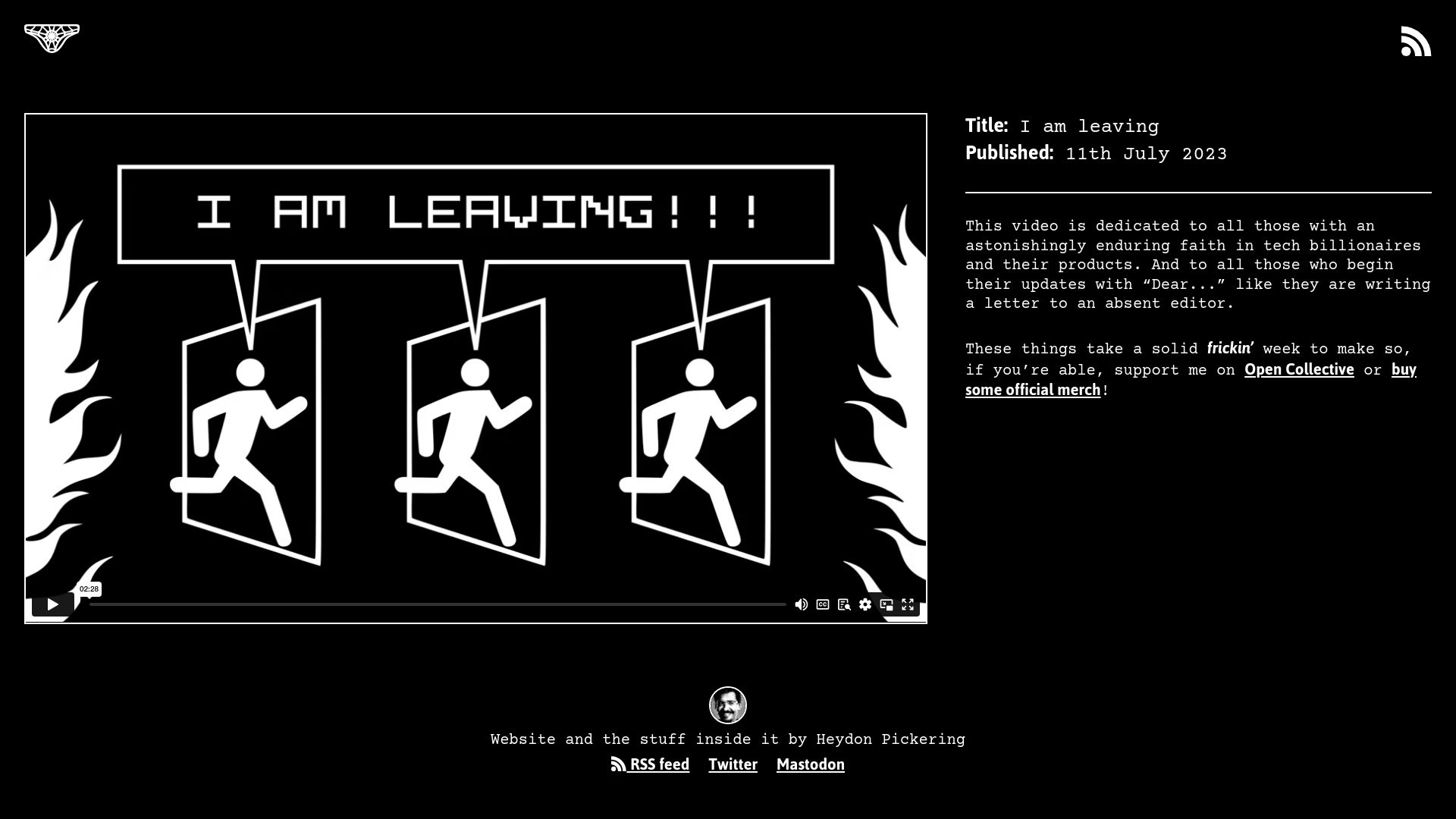 Screenshot of briefs.video: I Am Leaving