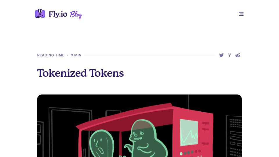Screenshot of fly.io: Tokenized Tokens