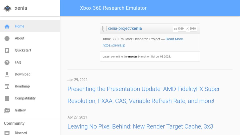 Screenshot of xenia.jp: Xenia: Xbox 360 Emulator (2022)