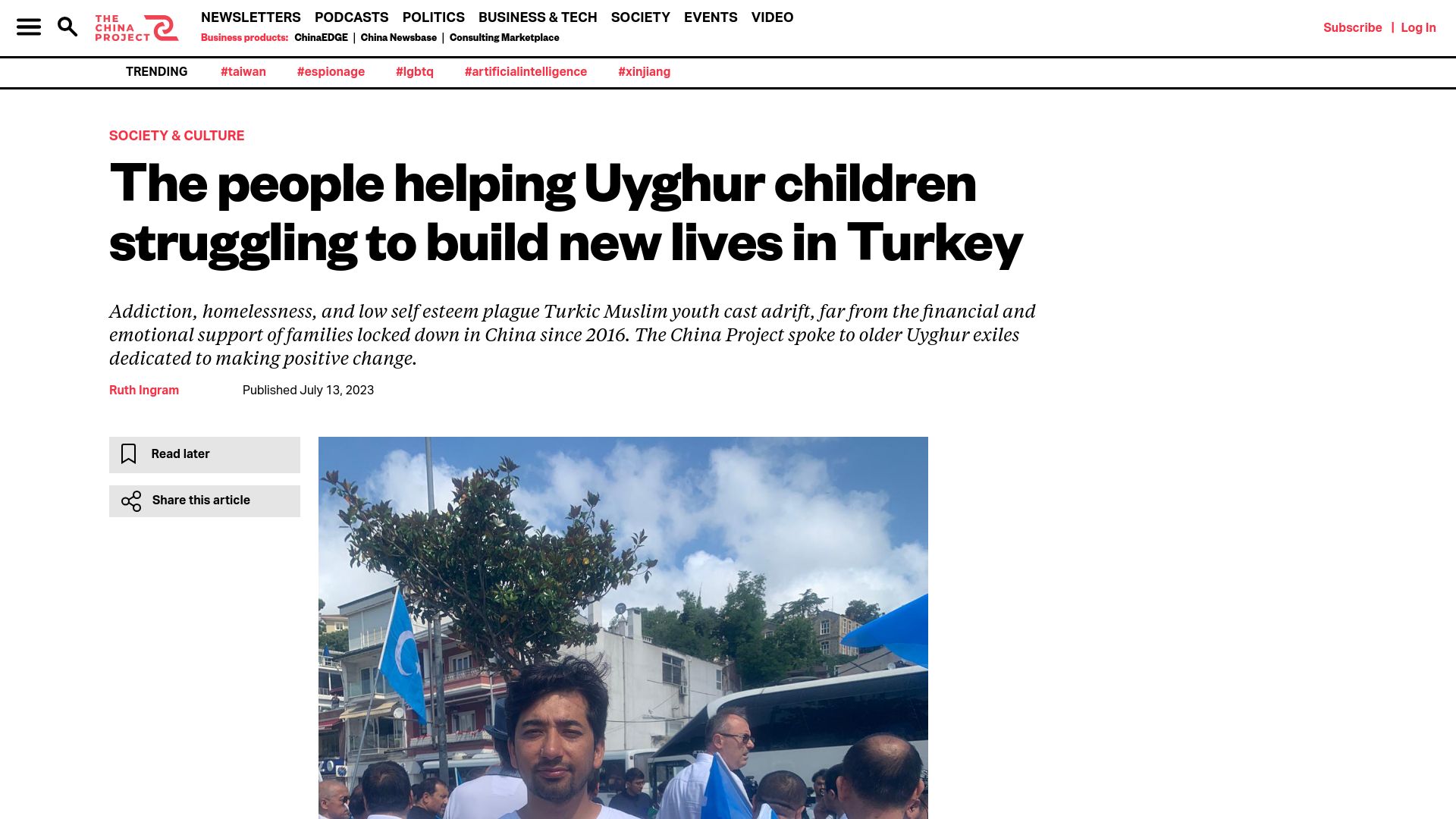 Screenshot of thechinaproject.com: People helping Uyghur children struggling to build new lives in Turkey