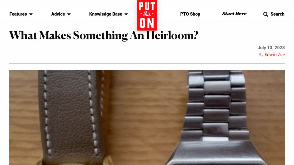 Screenshot of putthison.com: What makes something an heirloom?